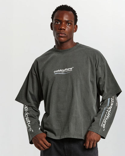 ENTERPRISE LONGSLEEVE TEE GREY - COLD CULTURE