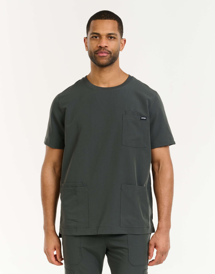 Essential Crewneck Scrub Top - Asphalt
