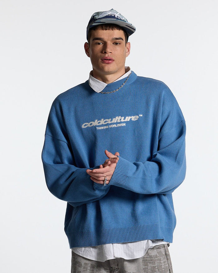 ESSENTIAL KNIT WINDWARD BLUE - COLD CULTURE #man