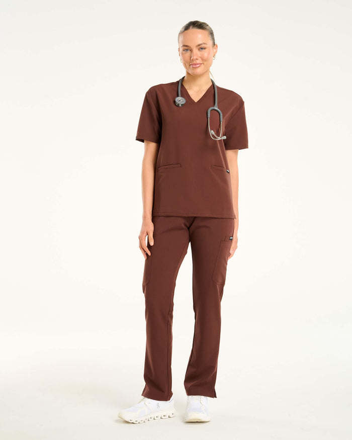 Essential Multi-Pocket Scrub Pants - Cocoa