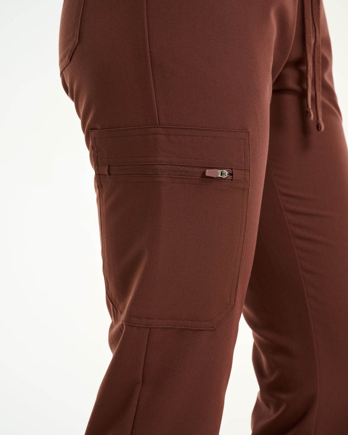 Essential Multi-Pocket Scrub Pants - Cocoa