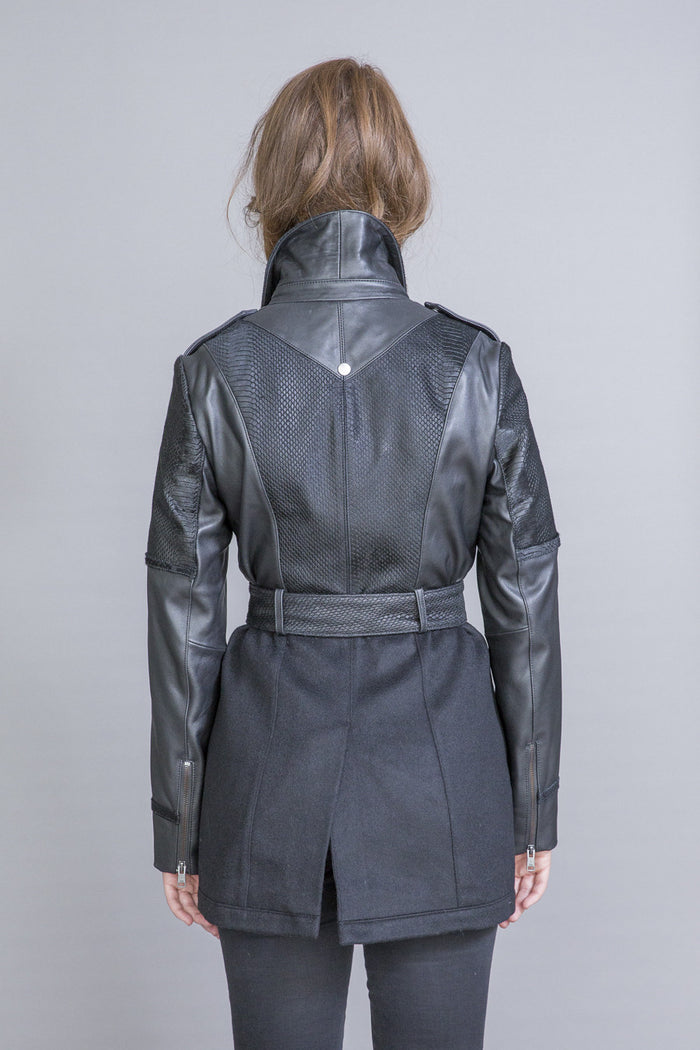 Fahreen Leather and wool jacket