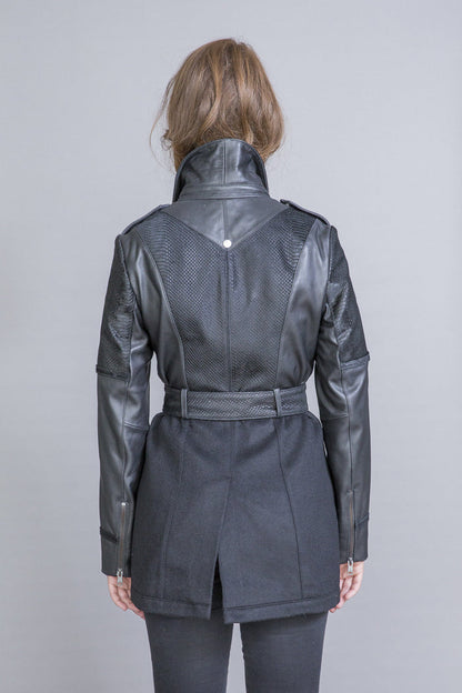 Fahreen Leather and wool jacket