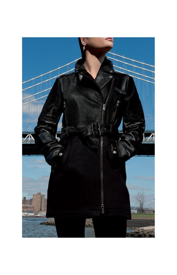Fahreen Leather and wool jacket