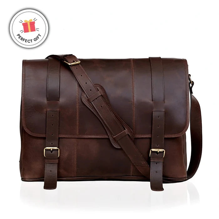 Farm Leather Messenger Bag - Brown