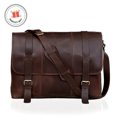 Farm Leather Messenger Bag - Brown