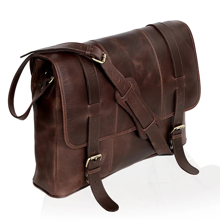 Farm Leather Messenger Bag - Brown
