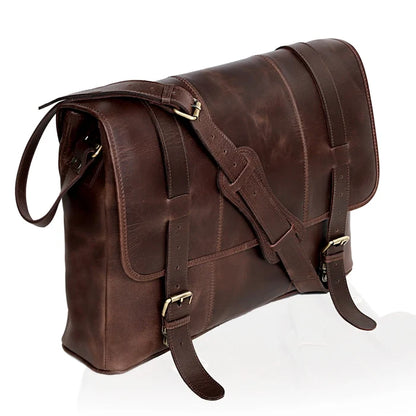 Farm Leather Messenger Bag - Brown