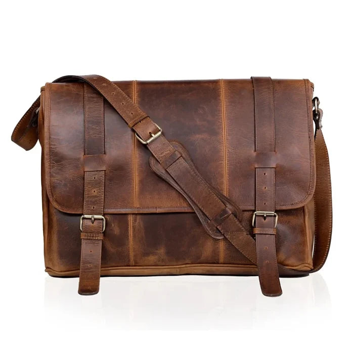Farm Leather Messenger Bag - Brown