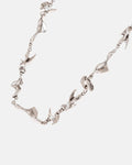 FINS NECKLACE - sculpted silver chain necklace, detail close-up - Cold Culture