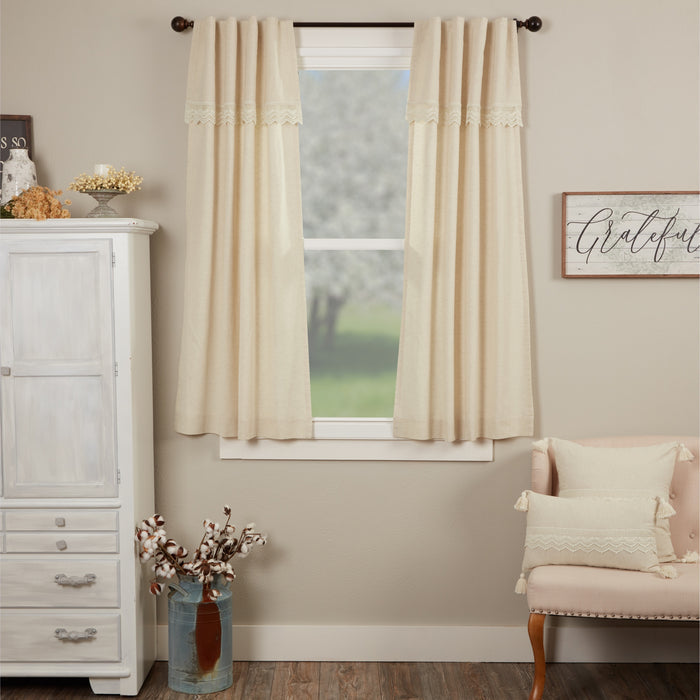 Flax and Lace Panel Curtains-Lange General Store