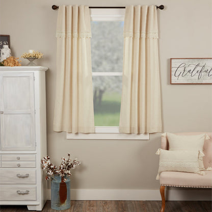 Flax and Lace Panel Curtains-Lange General Store