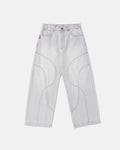 FLEX V2 PANTS LIGHT TITANIUM - light grey contrast stitch pants, front view - Cold Culture