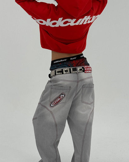 FLEX V2 PANTS LIGHT TITANIUM - light grey contrast stitch pants, worn detail - Cold Culture