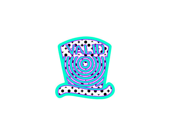 Fruntz Hat Mint, Purple and White Sticker #32