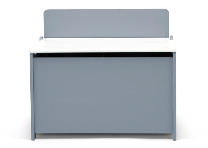 Gray office desk with a partition on a white background