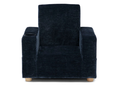 Dark blue armchair on a white background