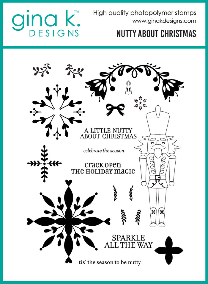 Gina K. Designs - BUNDLE - Stamp, Die & Stencil Set - Nutty About Christmas. By Lisa Hetrick. At Embellish Away in Bowmanville Ontario Canada.