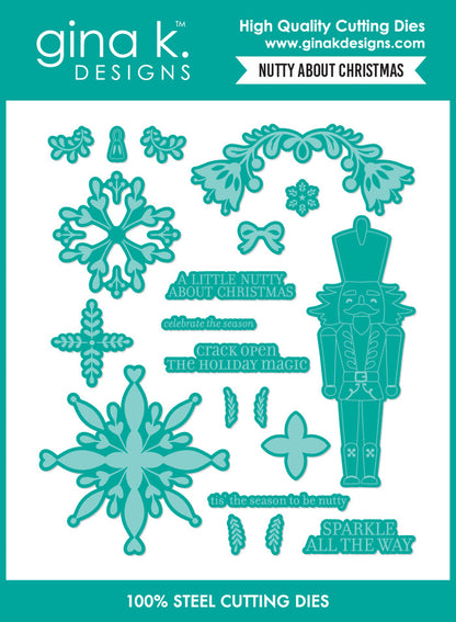 Gina K. Designs - BUNDLE - Stamp, Die & Stencil Set - Nutty About Christmas. By Lisa Hetrick. At Embellish Away in Bowmanville Ontario Canada.