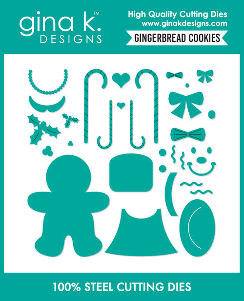 Gina K. Designs - Dies - Gingerbread Cookies. By Debrah Warner. Available at Embellish Away located in Bowmanville Ontario Canada.