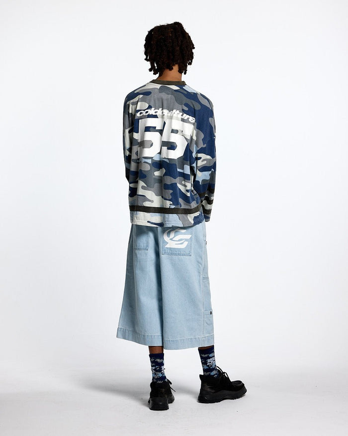 GOALKEEPER LONGSLEEVE HOCKEY TEE BLUE CAMO - COLD CULTURE #man