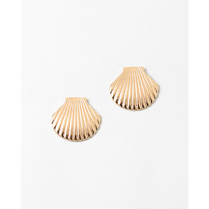 gold shell earrings