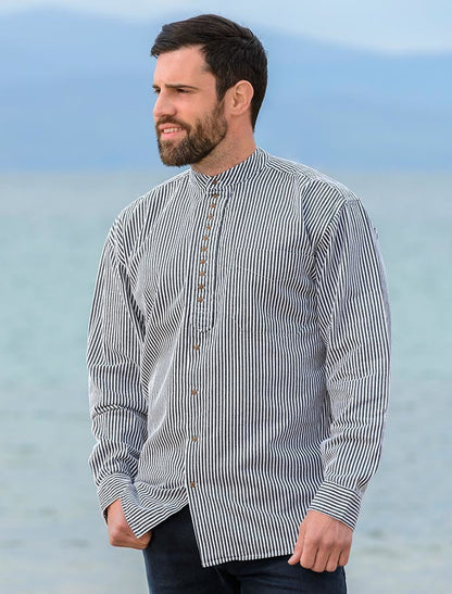 Grandfather Shirt - Navy Stripe #color-navy-stripe