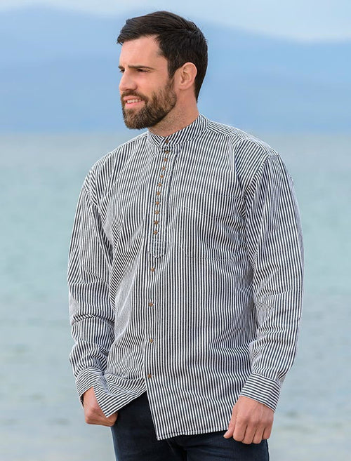 Grandfather Shirt - Navy Stripe #color-navy-stripe