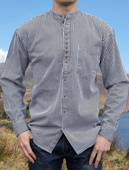 Grandfather Shirt - Navy Stripe #color-navy-stripe