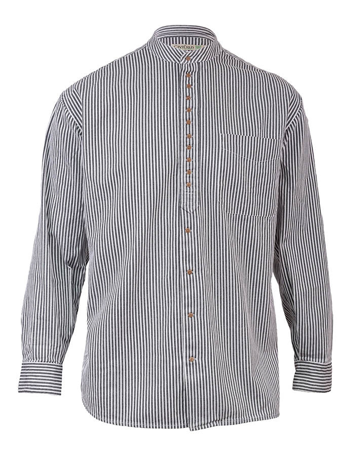 Grandfather Shirt - Navy Stripe #color-navy-stripe