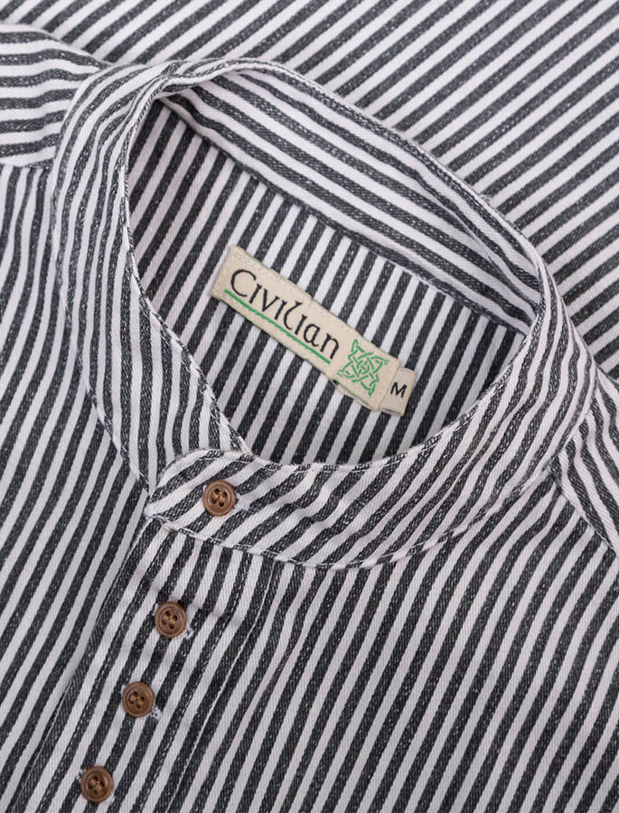 Grandfather Shirt - Navy Stripe #color-navy-stripe
