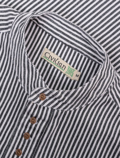 Grandfather Shirt - Navy Stripe #color-navy-stripe