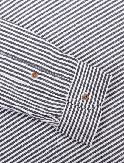 Grandfather Shirt - Navy Stripe #color-navy-stripe
