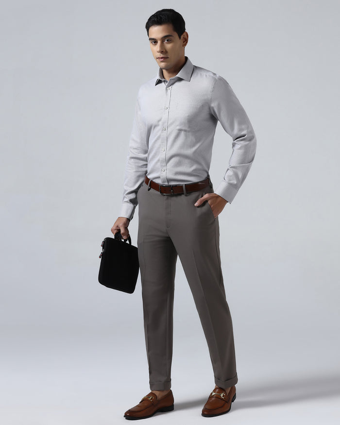 Grey Non Iron Textured Shirt - Ethan