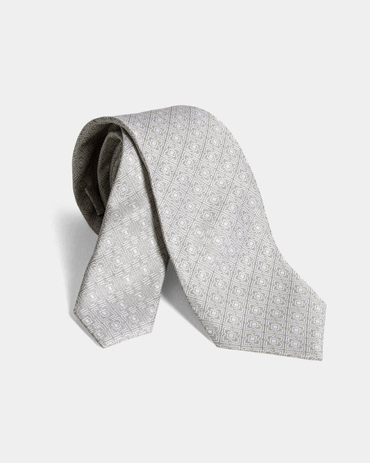 Grey Silk Jacquard Tie - Wigger