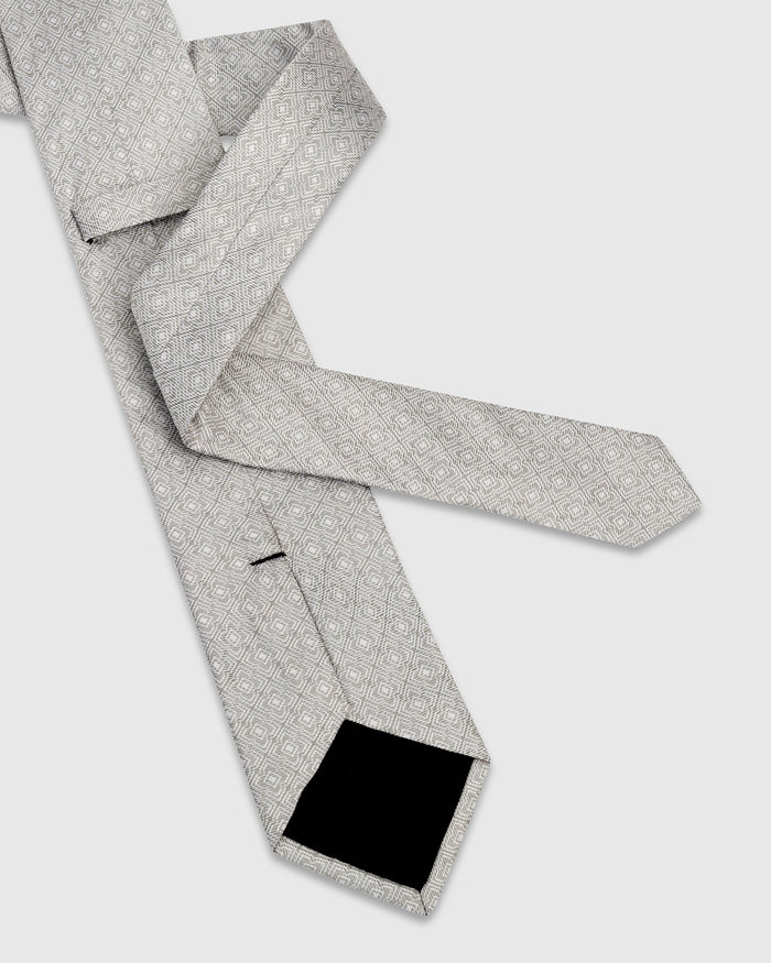 Grey Silk Jacquard Tie - Wigger
