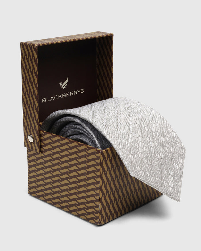 Grey Silk Jacquard Tie - Wigger