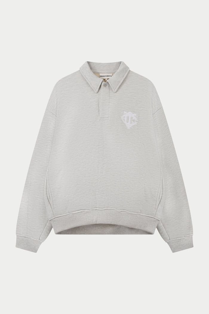 HEAVYWEIGHT MONOGRAM POLO - GREY MARL