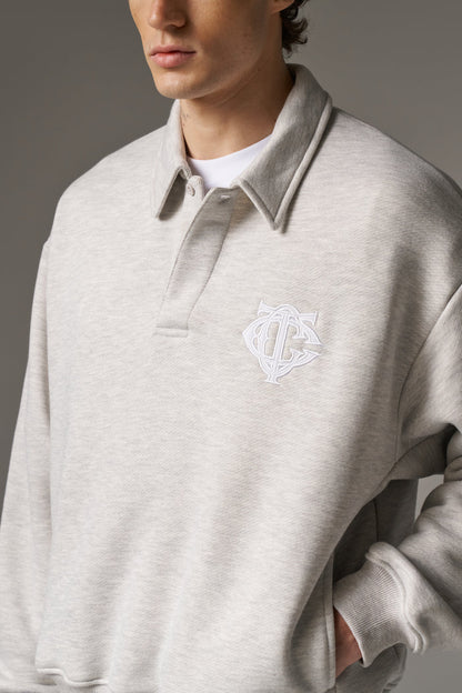 HEAVYWEIGHT MONOGRAM POLO - GREY MARL