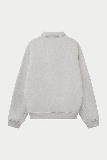 HEAVYWEIGHT MONOGRAM POLO - GREY MARL