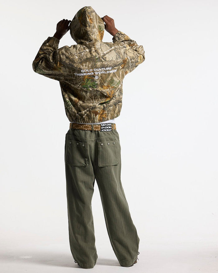 HOODED JACKET REALTREE - realtree camo hooded jacket, back view on male model - Cold Culture #man