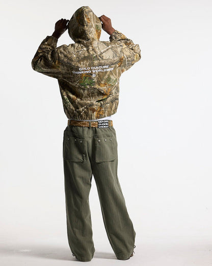 HOODED JACKET REALTREE - realtree camo hooded jacket, back view on male model - Cold Culture #man