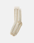 HORSESHOE SOCKS LIGHT GREY - light grey patterned socks, flat lay - Cold Culture