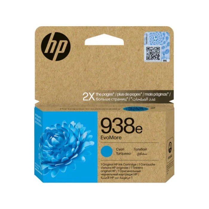 HP 938e High Yield Cyan Original EvoMore Ink - 4S6X9PE