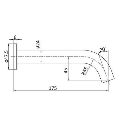 Ikon Hali Black Bath Spout - Acqua Bathrooms