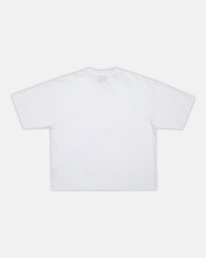 IM TOO COLD TEE WHITE - white oversized graphic tee, back view - Cold Culture