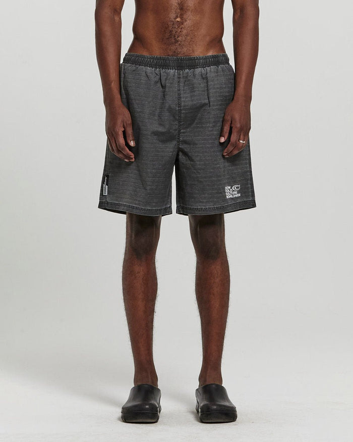 INDUSTRIAL SWIM SHORTS BLACK DYED - COLD CULTURE #man