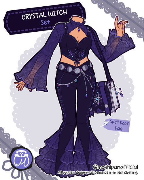 (Interest Check) Crystal Witch Outfit Set & Book Bag
