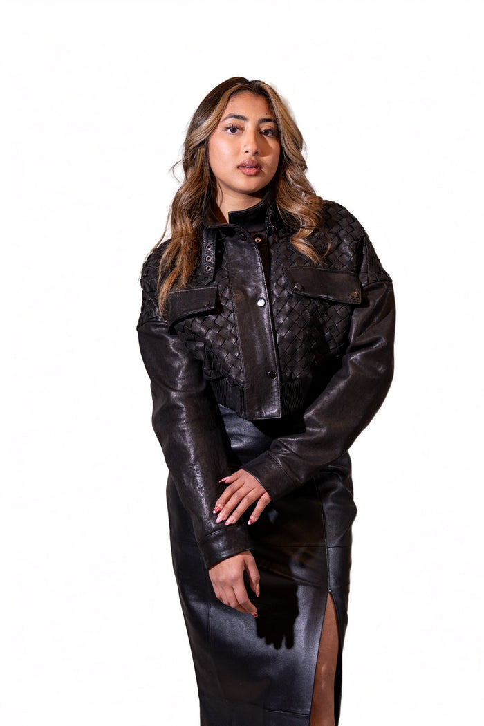 Jackie Cropped Bomber jacket