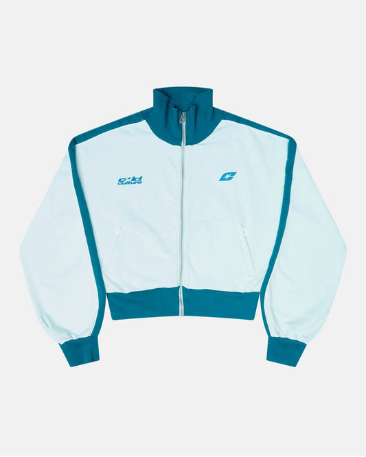 JET LAG JACKET SKY BLUE - sky blue zip-up hoodie, front view - Cold Culture